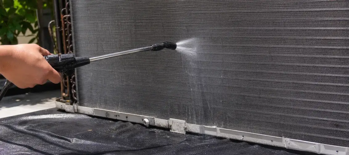 Coil spray cleaning