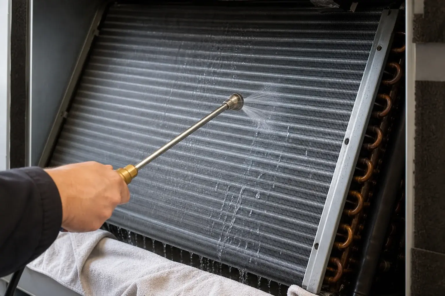 Evaporator coil cleaning